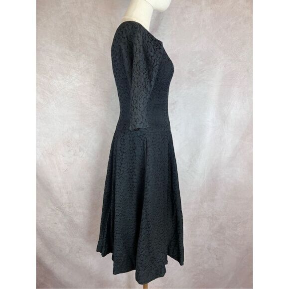 Vintage 1950s Black Lace Dress - Wounded - Picture 8 of 13